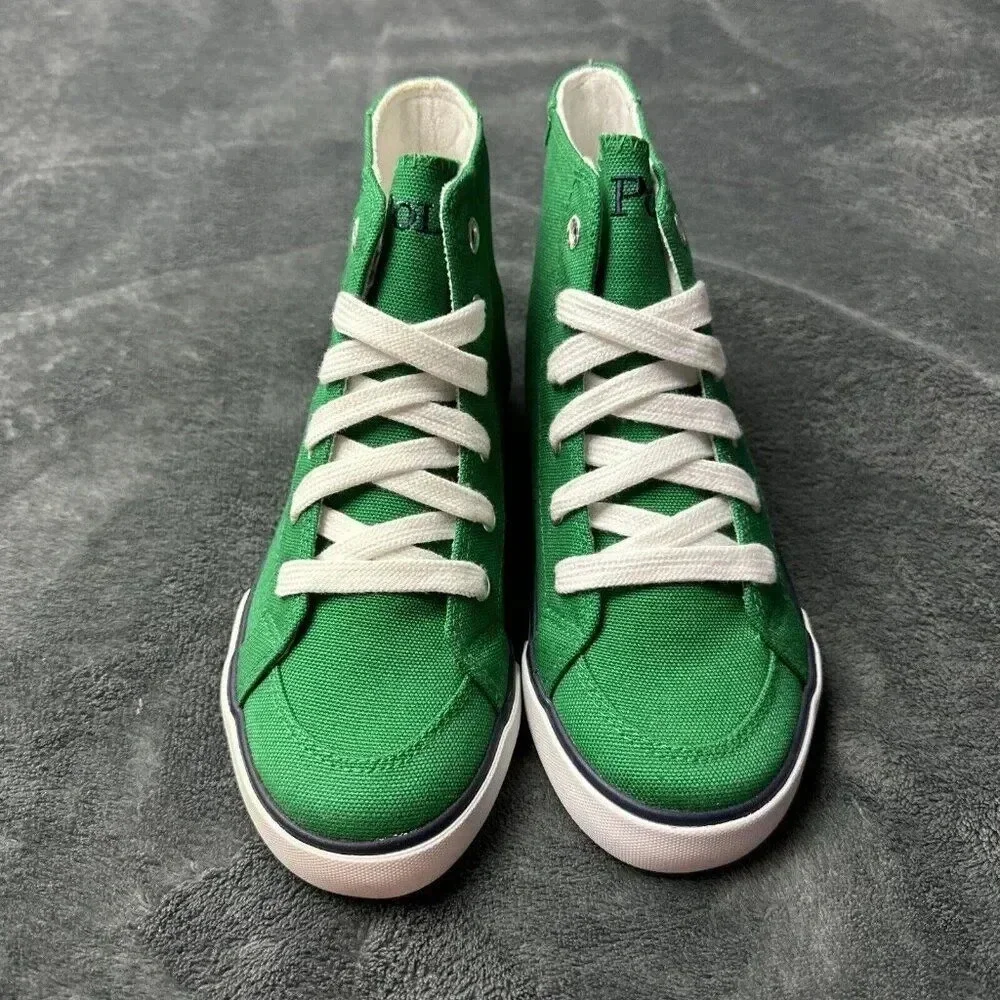 Polo Ralph Lauren Kelly Brisbane Hi 91718 Kids Sneaker Green Size 1 New